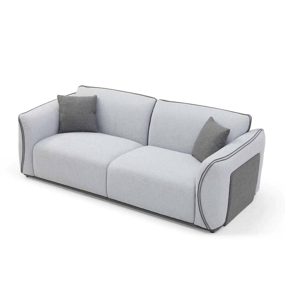 Beige Fabric Upholstered Sofa with Pillows L2395