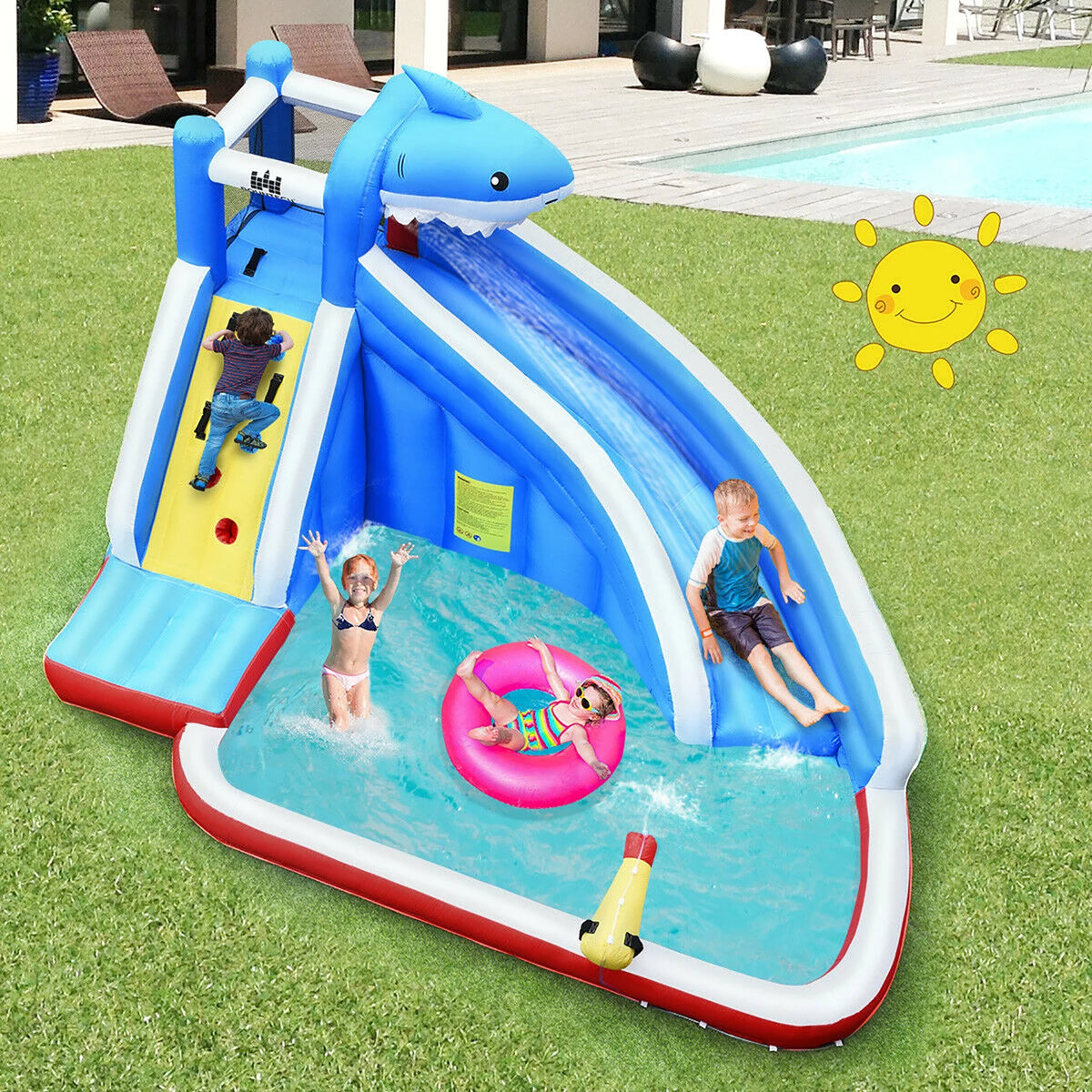 Inflatable Water Slide Bounce House Castle Splash Water Pool Y187650