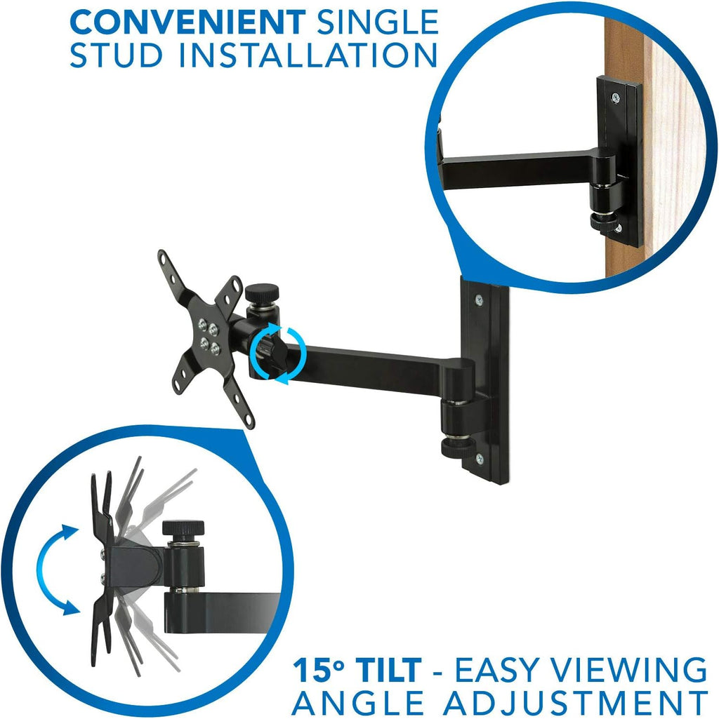 Full Motion VESA Monitor Wall Mount, 33 lb Capacity, Black, Pack of 2 E6577