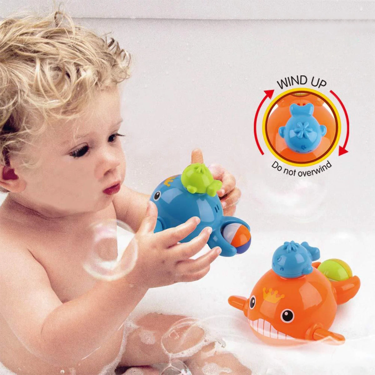 Bath Toys Fishing Games Swimming Whales Water Table Pool Bath Bathtub Tub Toy For Toddlers Baby Kids Infant Girls Boys Bathroom Fish Set Age 18months And Up K1782