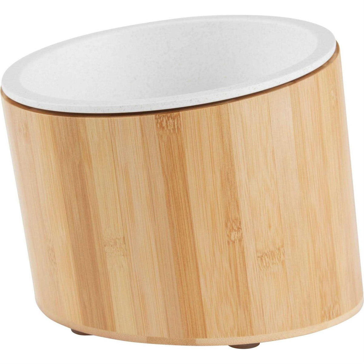 Slanted Non-Skid Elevated Bamboo Melamine Bowl with Stand D829691