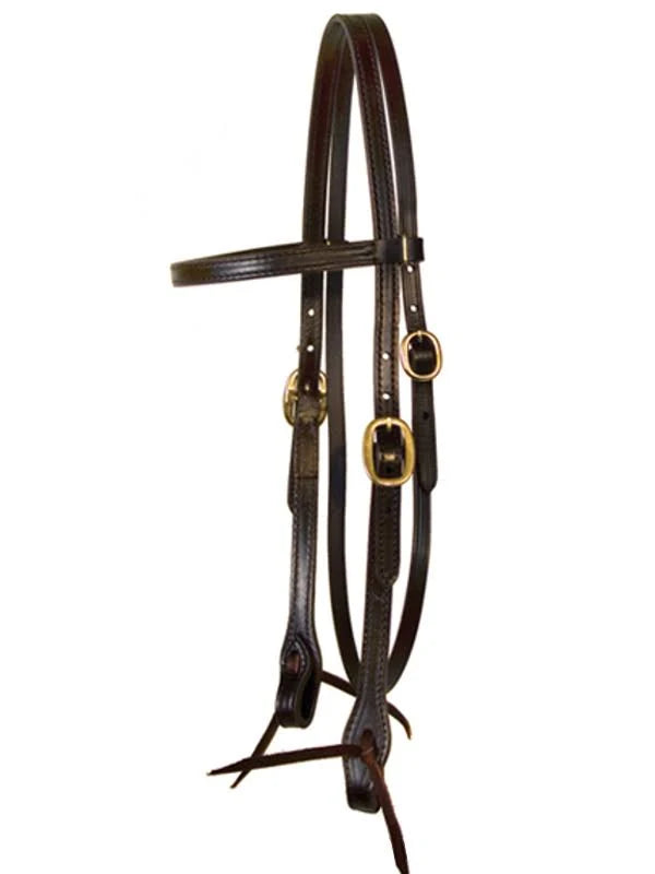 Brown Browband Headstall with Chrome Hardware I13980