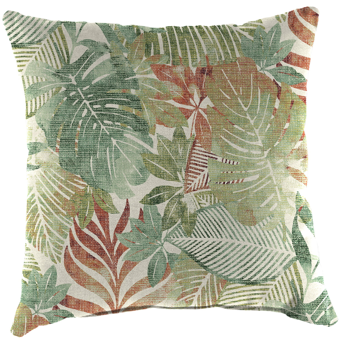 Almond Green Leaves Square Outdoor Throw Pillow 2 Pack S880394