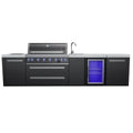 Black Stainless Steel Island Grill with Beverage Center A504
