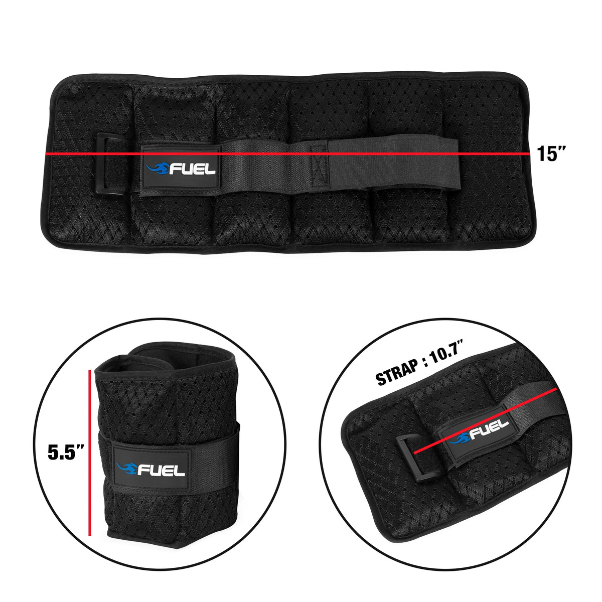 Adjustable Wrist Ankle Weights 10-Pound Pair V512