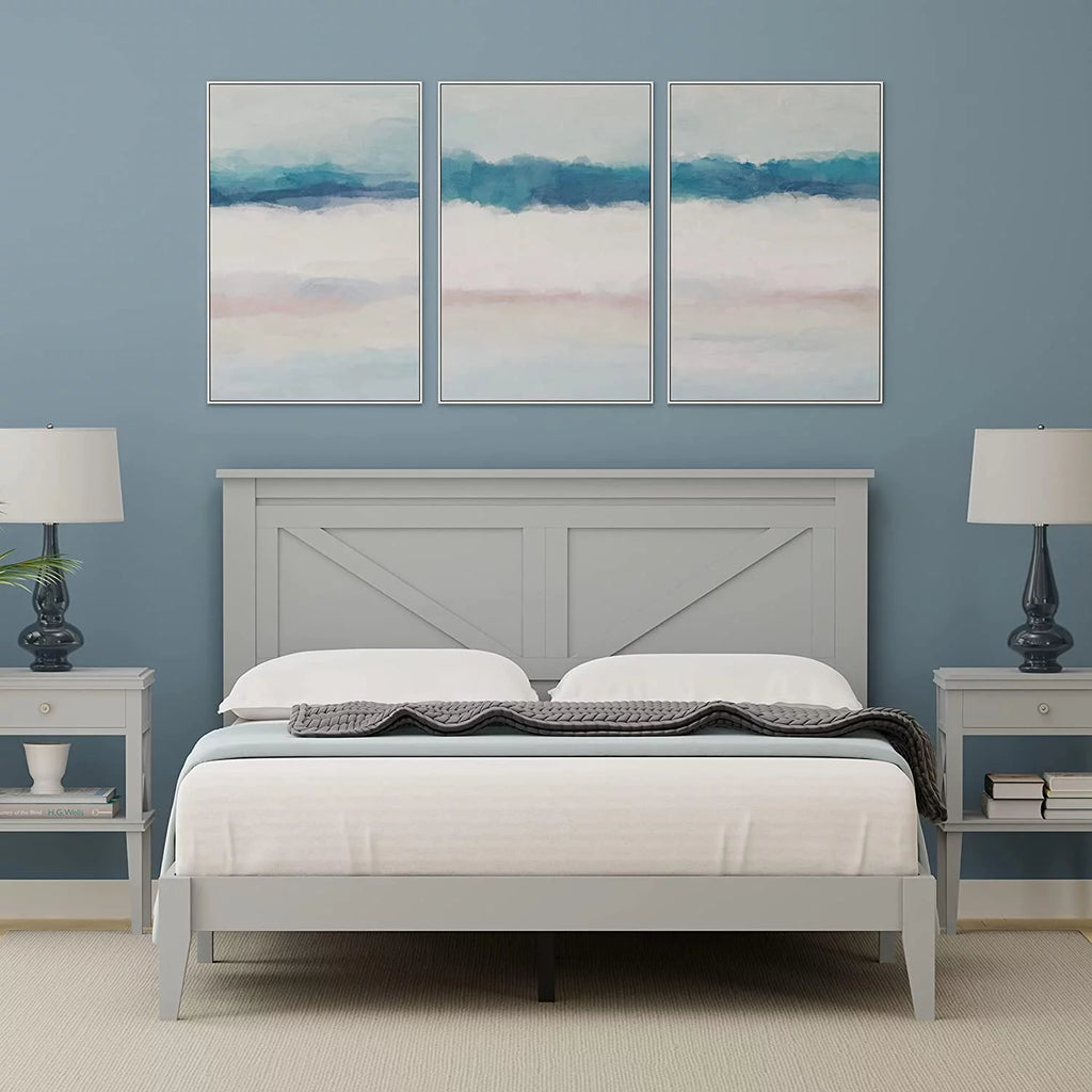 Queen Solid Wood Platform Bed Y41614