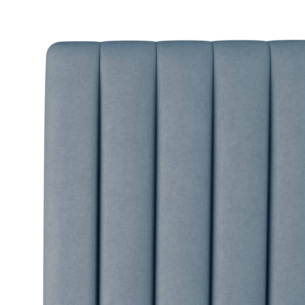 Light Blue Velvet Twin Headboard Y957