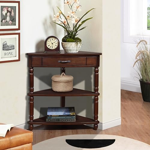 Milk White 3 Tier Corner Table N685717