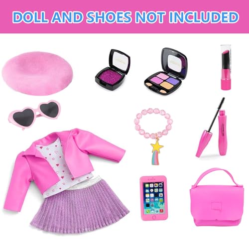18 Inch Doll Makeup Accessories and Clothes Tote Bag Set N5392