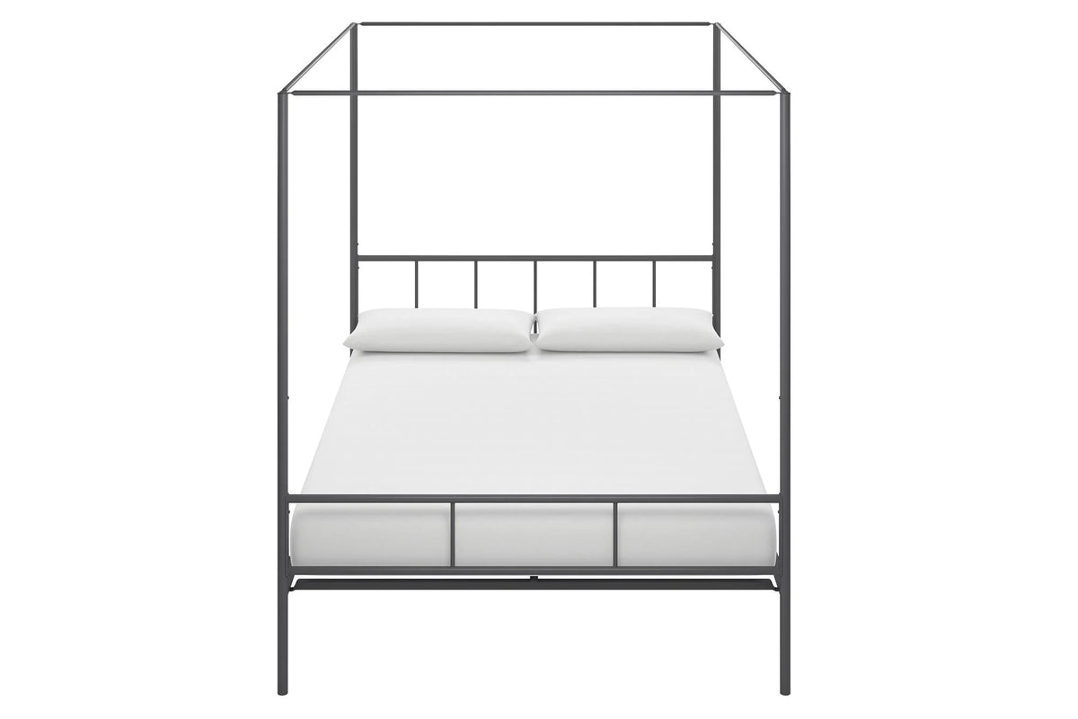Queen Black Metal Canopy Platform Bed Frame O6521