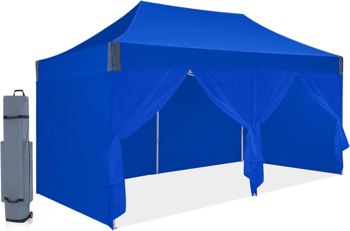 10'x15' Enclosed Instant Pop Up Canopy Tent with Removable Sides Walls L737561