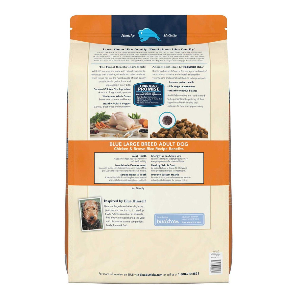 Natural Adult Large Breed Chicken and Brown Rice Dry Dog Food F617