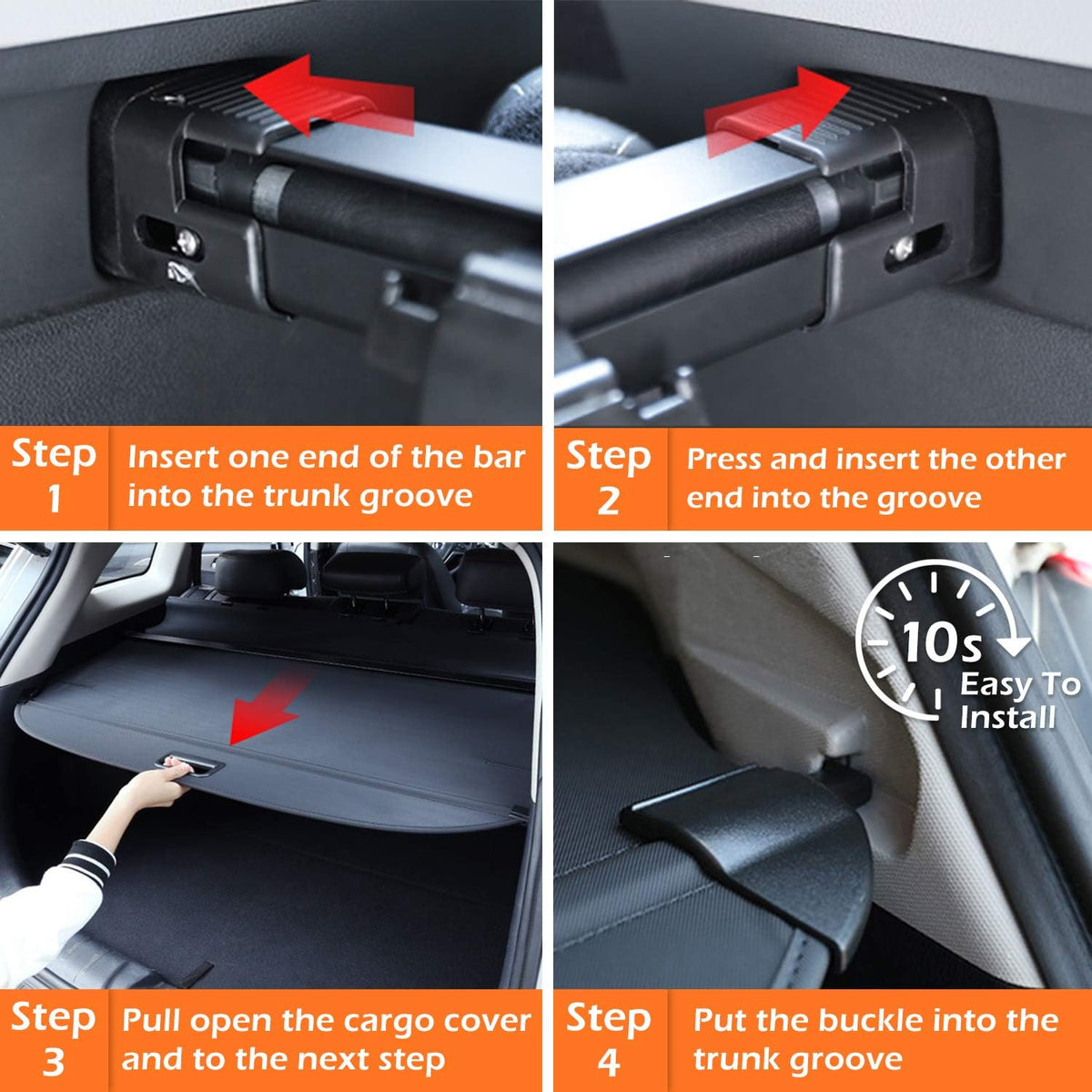 Retractable Waterproof Trunk Cargo Cover O87461
