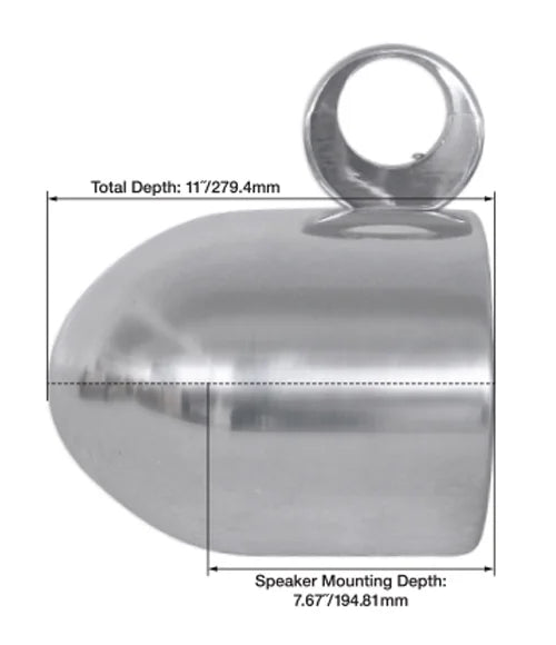 8" Black Wakeboard Tower Enclosure Pods for Marine Speakers H156474