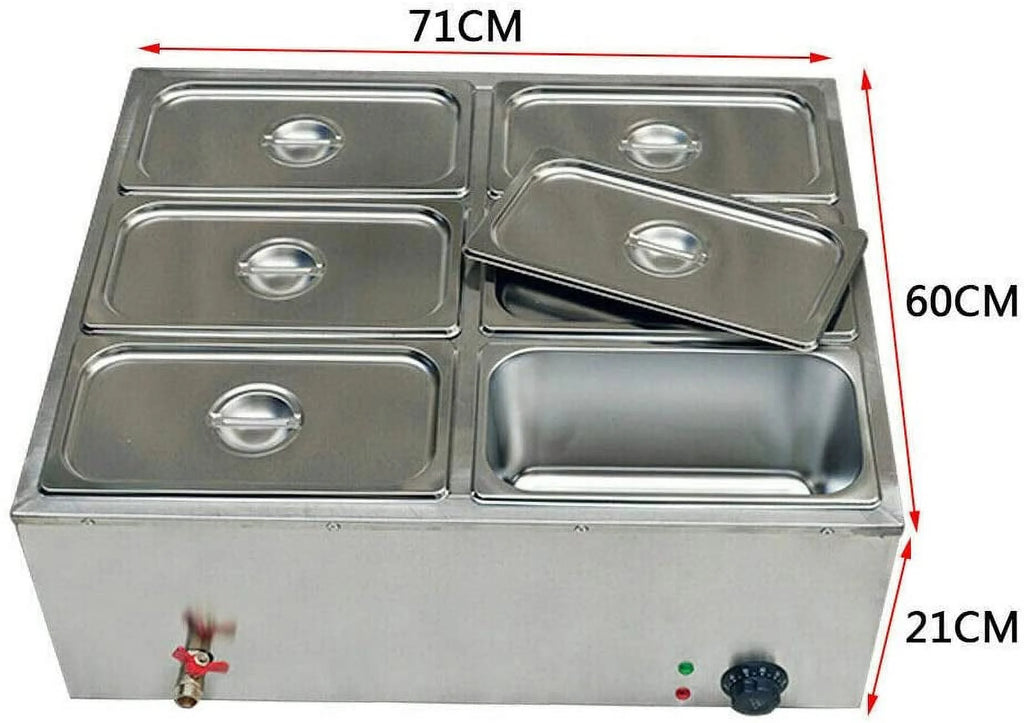 6 Pot Portable Food Warmer Steam Table Top 110V K458