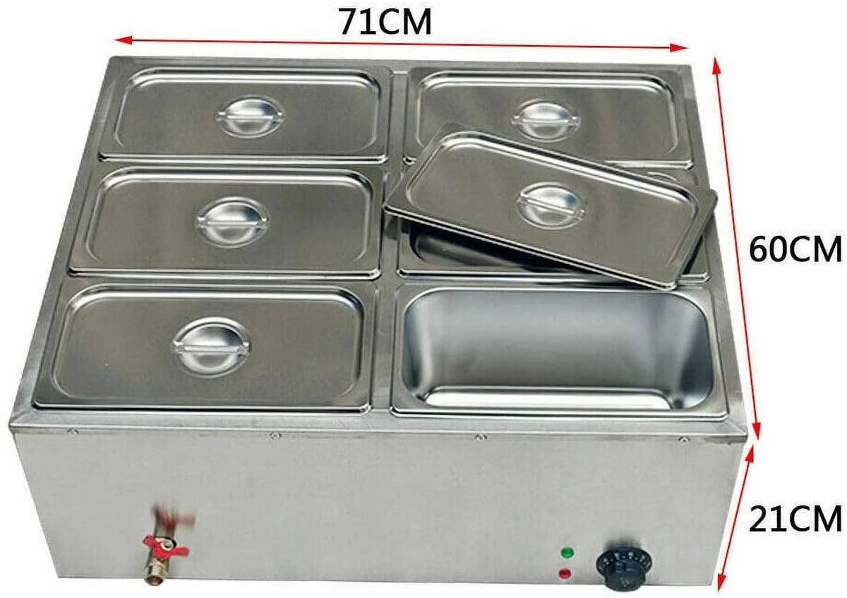 6 Pot Portable Food Warmer Steam Table Top 110V K458