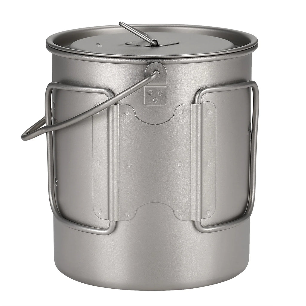 750ml Titanium Pot with Lid and Foldable Handle J54346