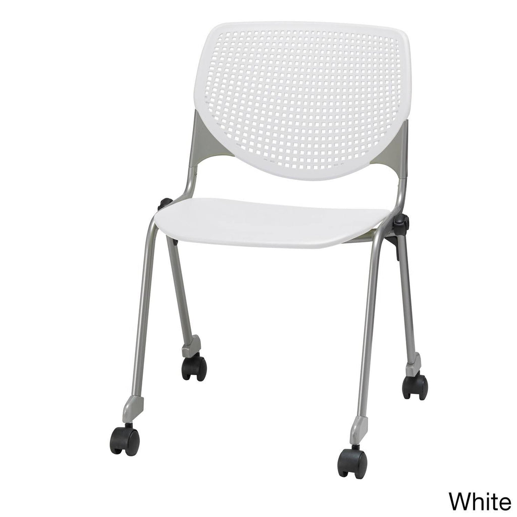 Navy Poly Stack Chair with Casters P178