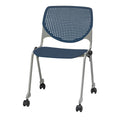 Navy Poly Stack Chair with Casters P178