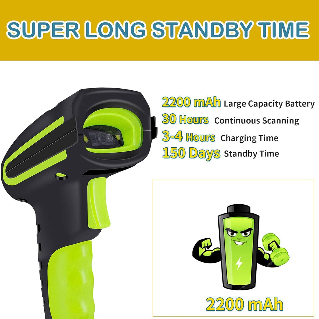 2D Wireless Bluetooth Barcode Scanner with Charging Stand Pack of 2 X29050