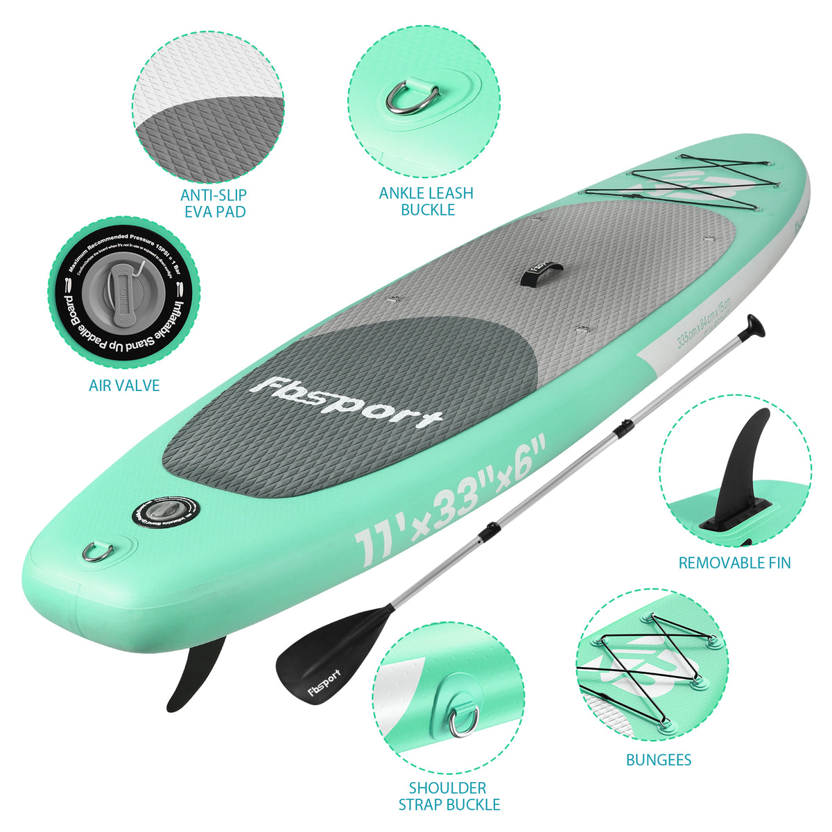 Inflatable Electric Paddle Board 11' Length with Electric Pump I621