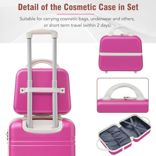 White 3 Piece Hard Shell Luggage Set with Spinner Wheels and TSA Lock A865