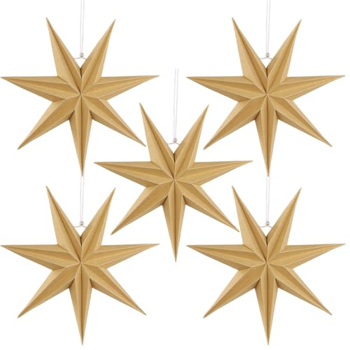 Flocked Paper Star Lantern 12 inch Foldable I738100