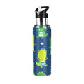 Green Dinosaur Blue Stainless Steel Insulated Water Bottle with Straw Lid C89235