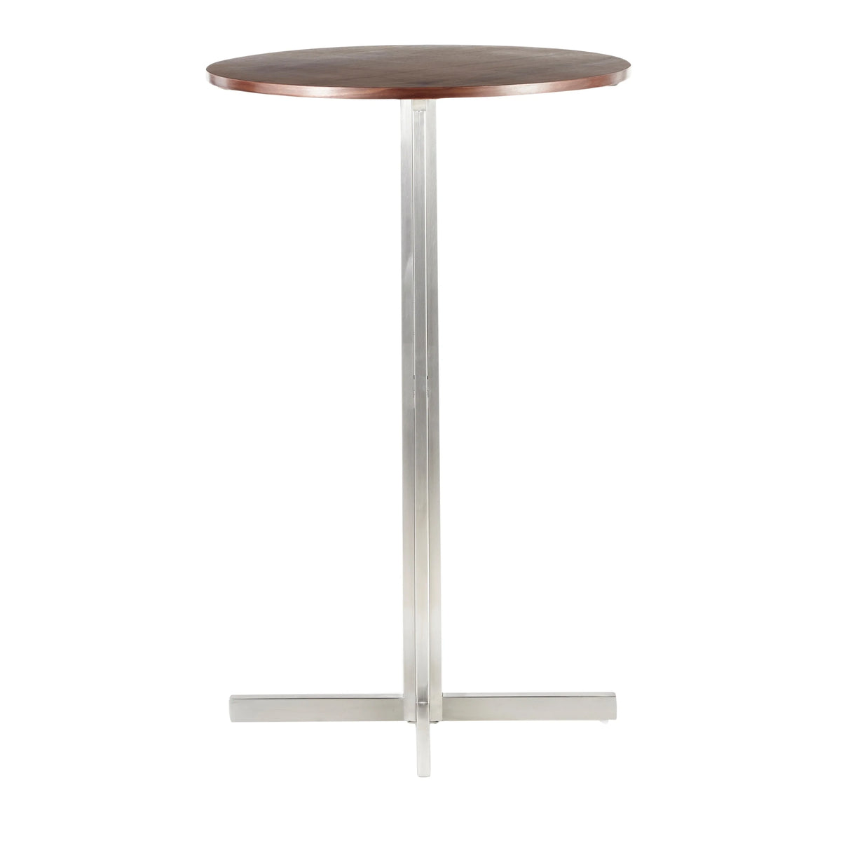 Contemporary Round Bar Table Walnut Wood Z899