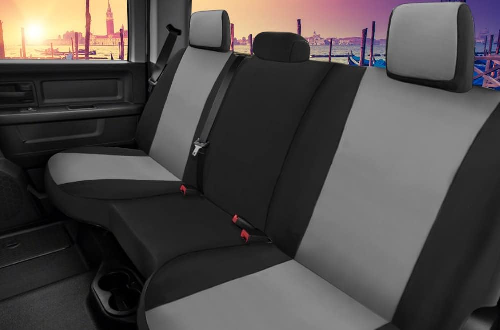 Custom Fit Dodge Ram 1500 2500 3500 Pickup Truck Neoprene Front Seat Covers Gray Black H77670