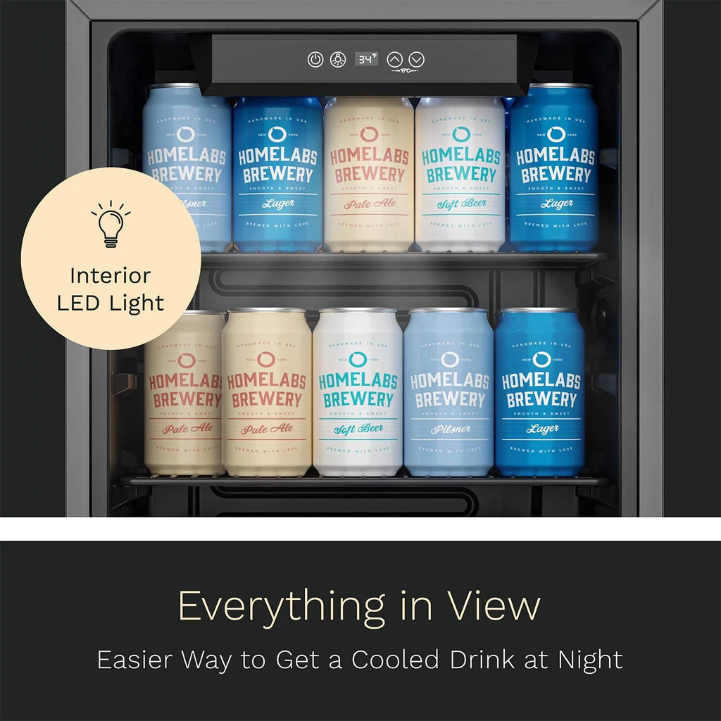 120 Can Mini Fridge with Glass Door and Adjustable Removable Shelves T62821