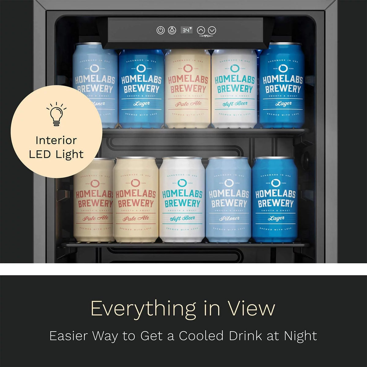 120 Can Mini Fridge with Glass Door and Adjustable Removable Shelves T62821