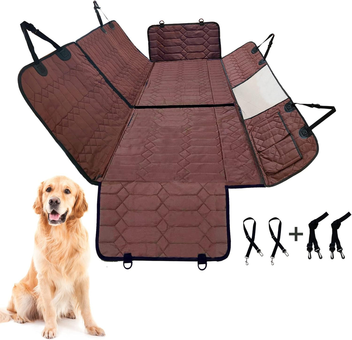 4-in-1 Waterproof Dog Car Seat Cover with Mesh Window Z502