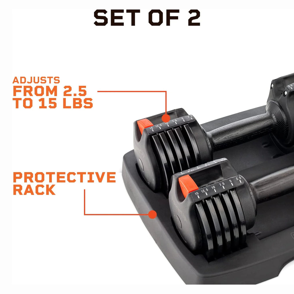 15 Pound Adjustable Dumbbells Set, 2 Pcs L1634
