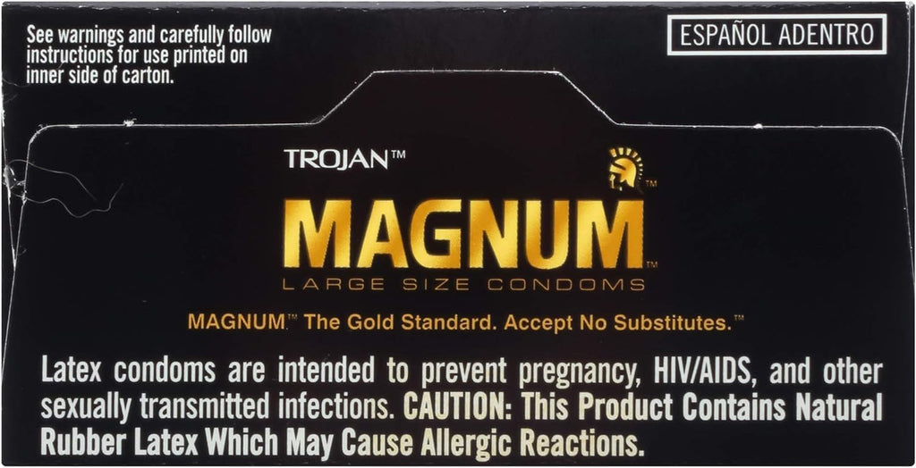 Magnum XL Size Lubricated Latex Condoms - 12 ct, Pack of 6 Z25100
