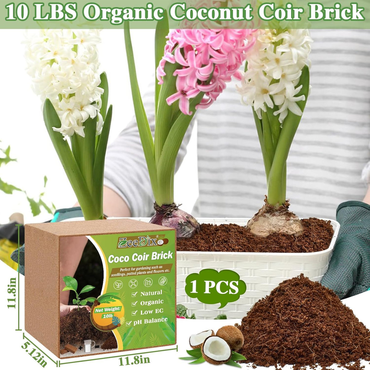 10LB Compressed Coco Coir Brick Y8176
