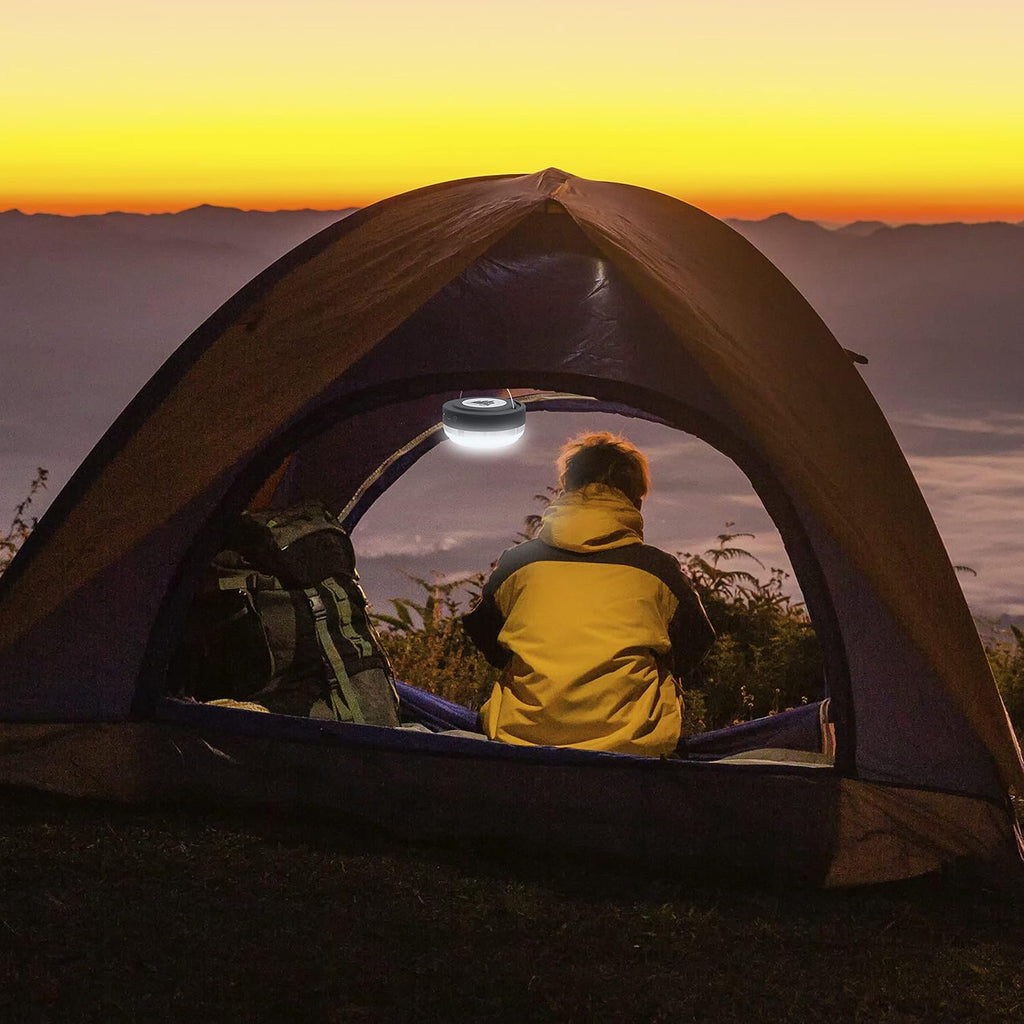 Camping LED Lamp Lantern with USB Power Bank 10000 mAh 3400 Lumen 80W Portable with Magnet Black M586973