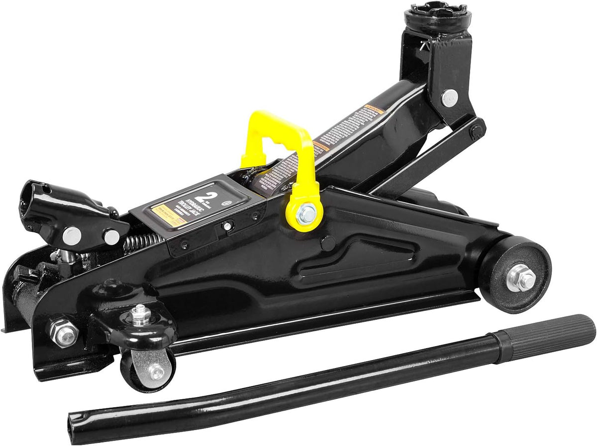 2 Ton Hydraulic Trolley Service Jack Combo with 2 Jack Stands, Black W626