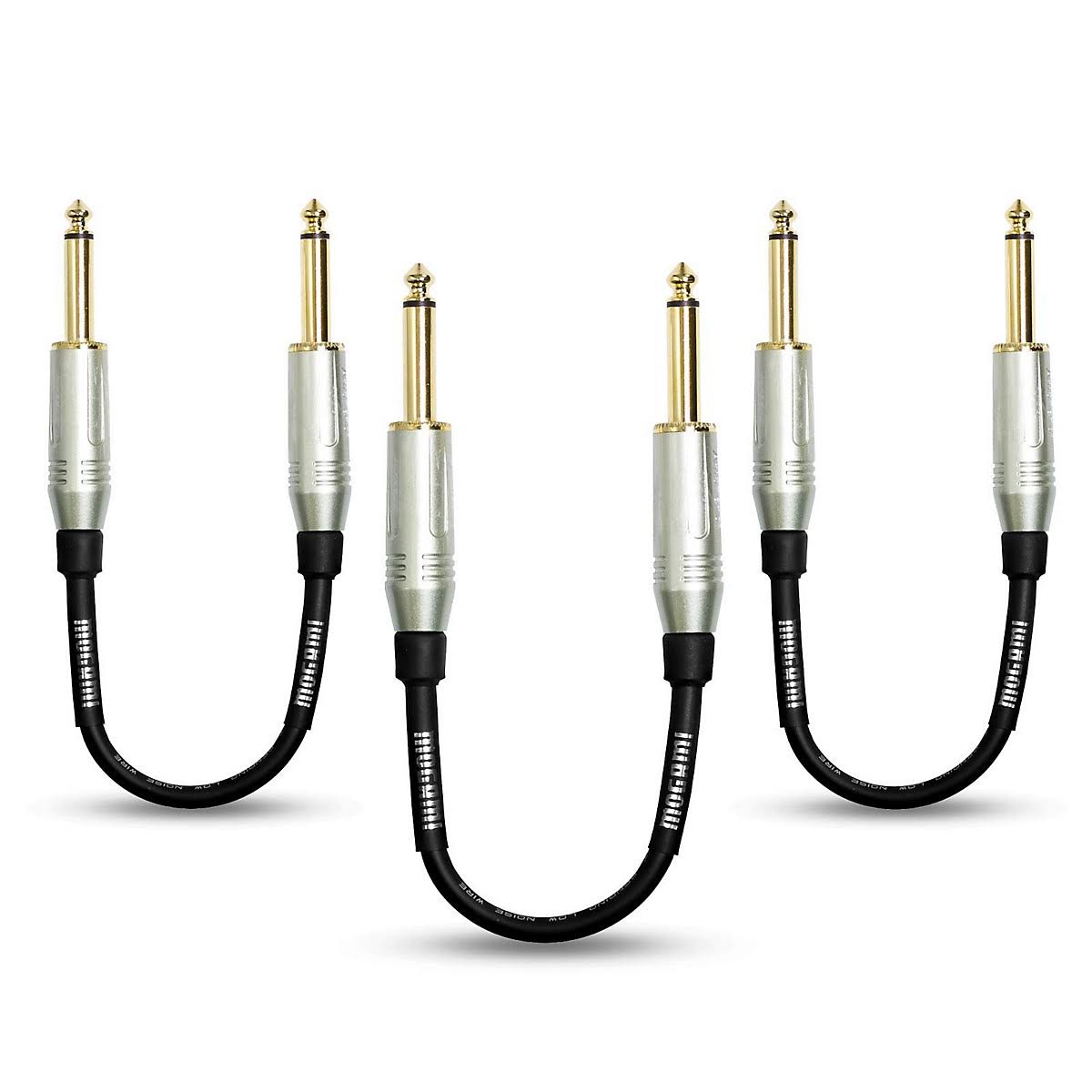 1/4 inch Straight Patch Cable, 8 inch (3-Pack) P640469