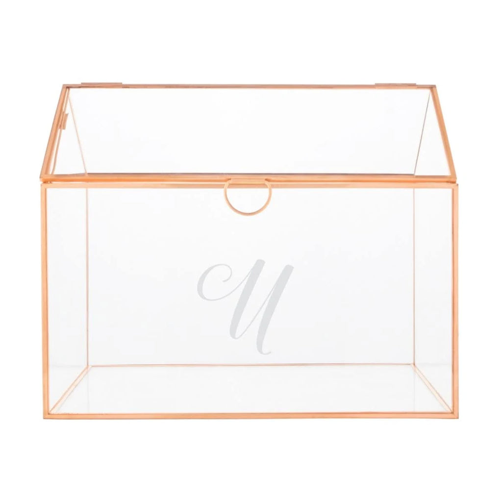 Rose Gold Glass Terrarium Card Holder Z97565