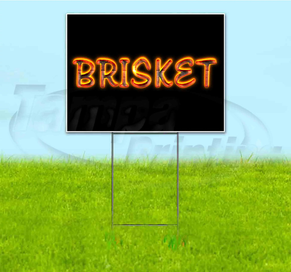 Brisket Yard Sign with Metal Step Stake Z325