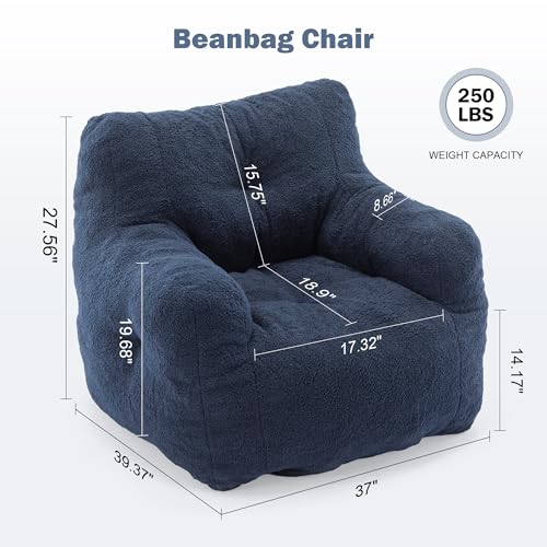 3FT Teddy Fabric Bean Bag Chair with Filler B59315