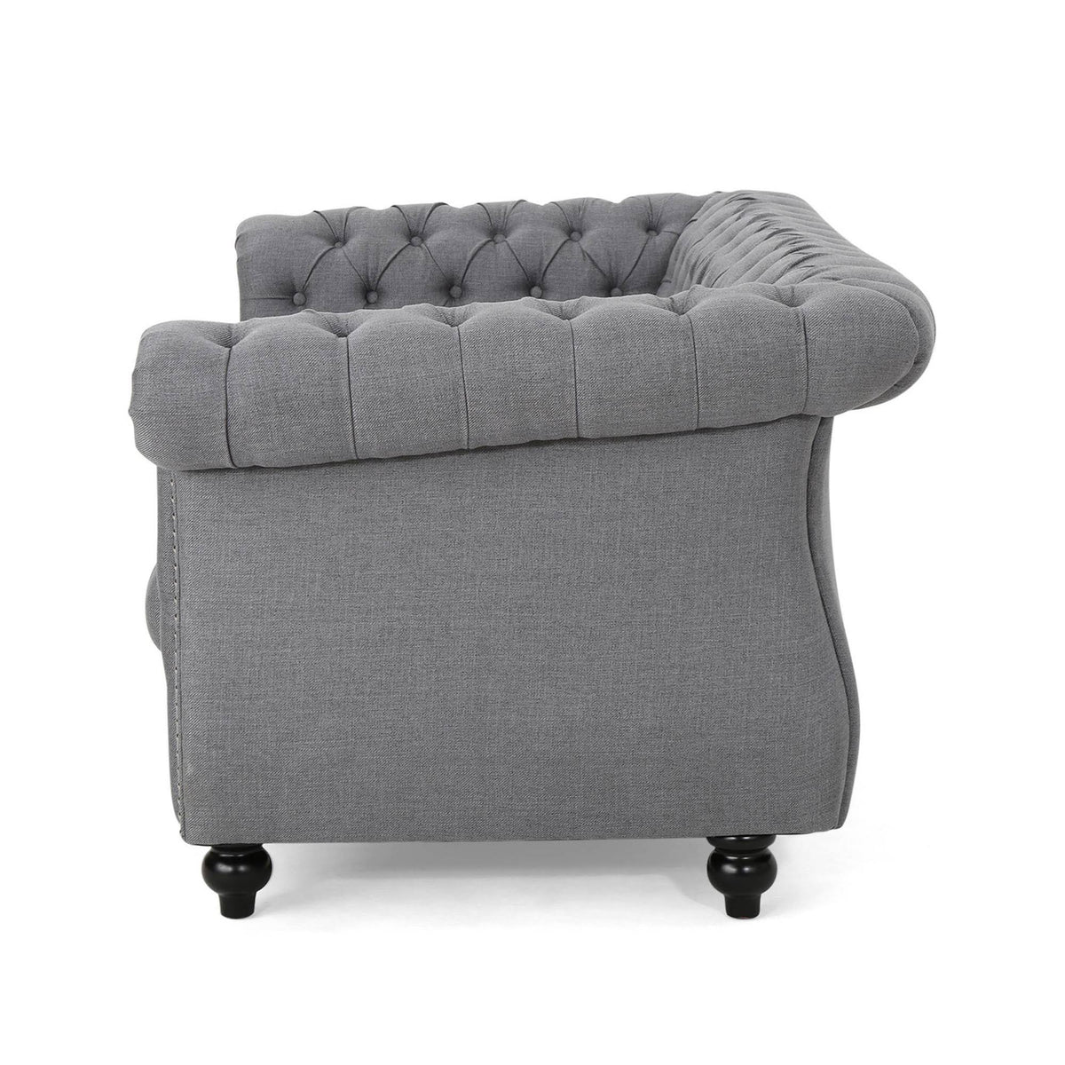 Dark Gray Green Chesterfield Loveseat Sofa M137