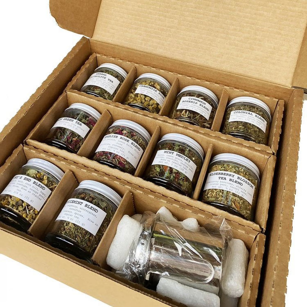 10-pack Herbal Tea Sample Sized Jars with Tea Infuser I618
