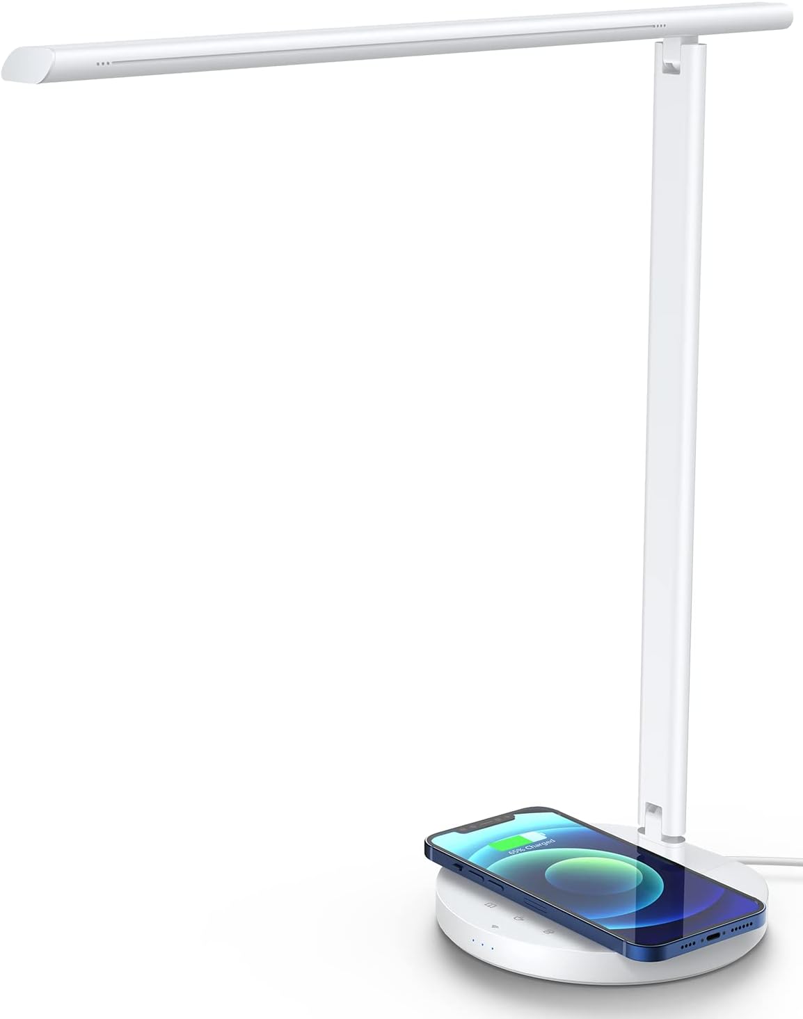 Grey LED Desk Lamp with 10W Wireless Charger, USB Port, 6 Brightness Levels L730