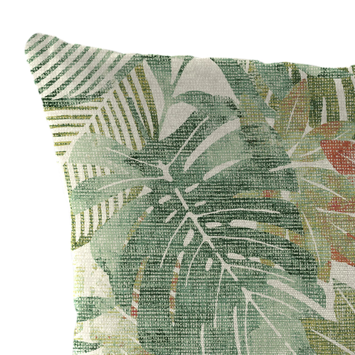 Almond Green Leaves Square Outdoor Throw Pillow 2 Pack S880394