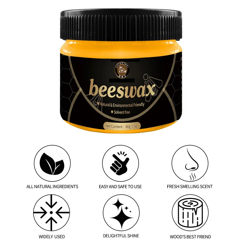 Natural Beeswax Wood Furniture Cleaner and Polish Set of 4 W4641