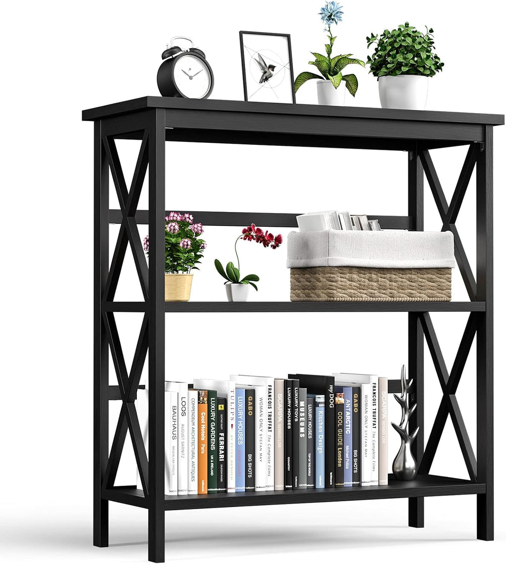 White 3-Tier Wooden Bookshelf J702125