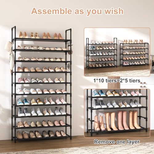 10 Tiers 50 Pairs Metal Shoe Rack Q858