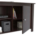 Dark Brown Wood And Metal Mirrored TV Stand W6749